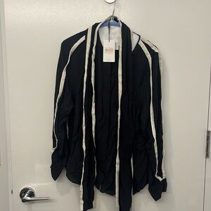 NWT Reiss Women’s Navy Tie Tuxedo Blouse